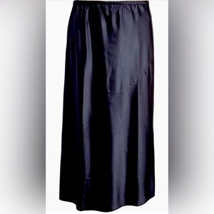 Eileen Fisher Bias Cut Silk Charmeuse Maxi Skirt in Nocturnal Blue Size 2X 20 22